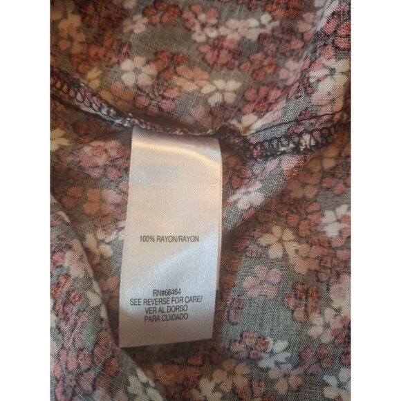 Sandra Darren Womens Dres Plus 22W Burgundy Floral Rayon Lightweight Cottagecore - Picture 5 of 7